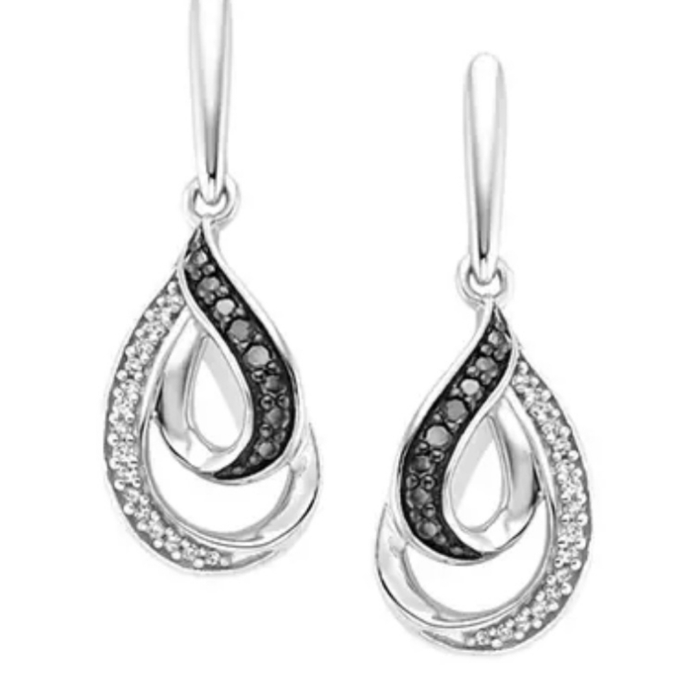 Diamond post drop earrings